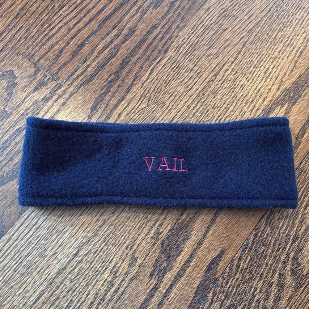 Vintage 90's  80's Vale Ski Resort Knit Headband Winter Ear Warmer Turtle‎ Fur